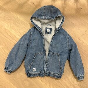 Zara Boys Fleece Trim Denim Jacket
